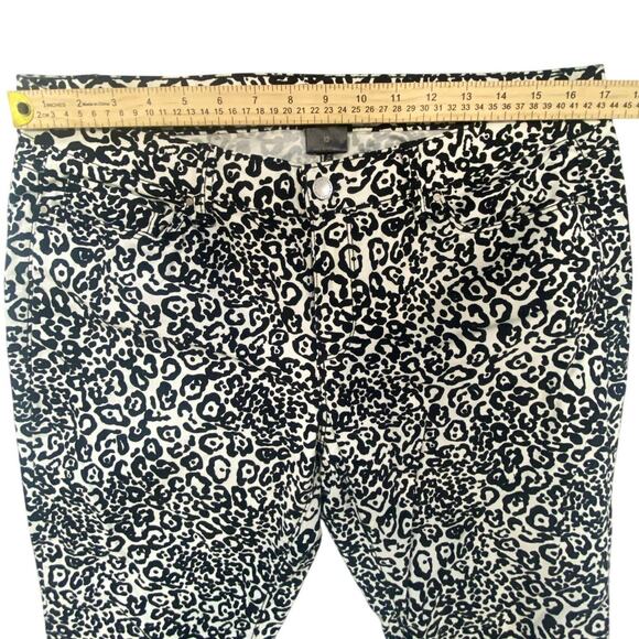 Ann Taylor Modern Leopard Print Pants Womens Size 12 Black Ivory Stretch - Picture 4 of 7